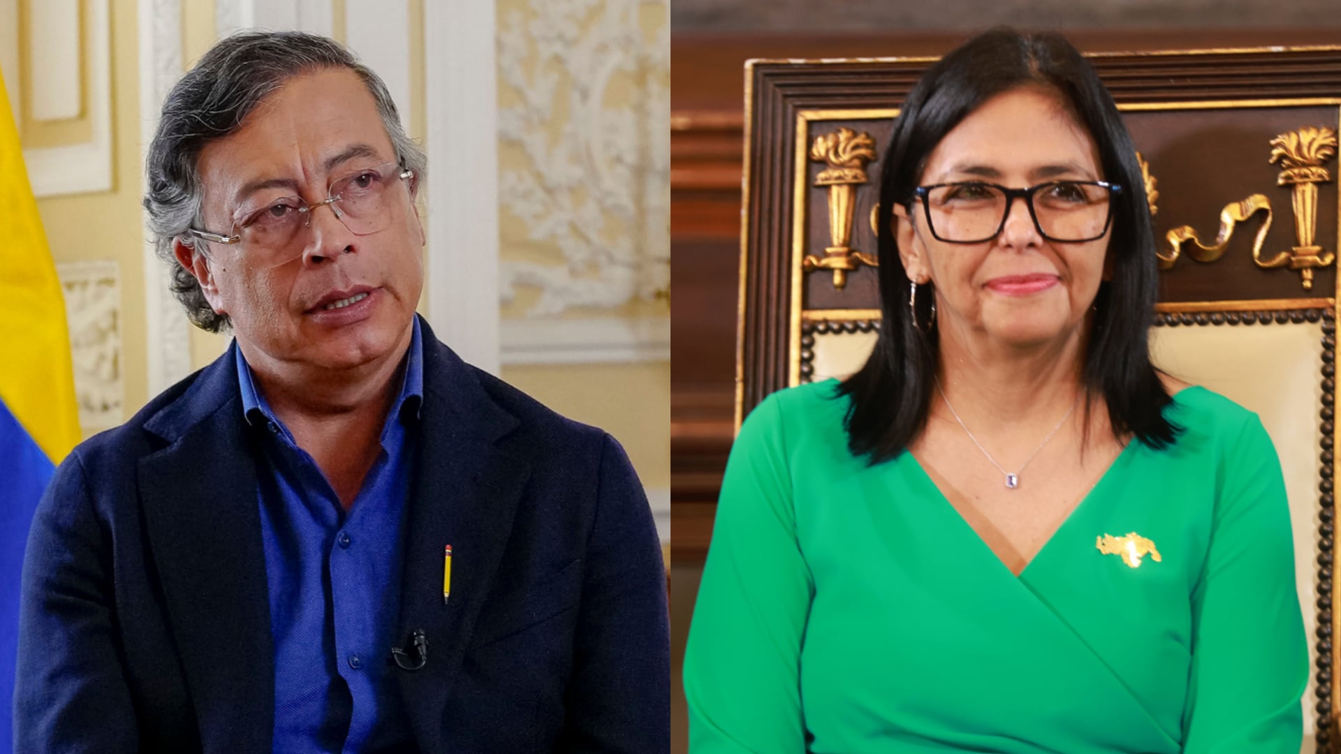 Gustavo Petro y Delcy Rodríguez.