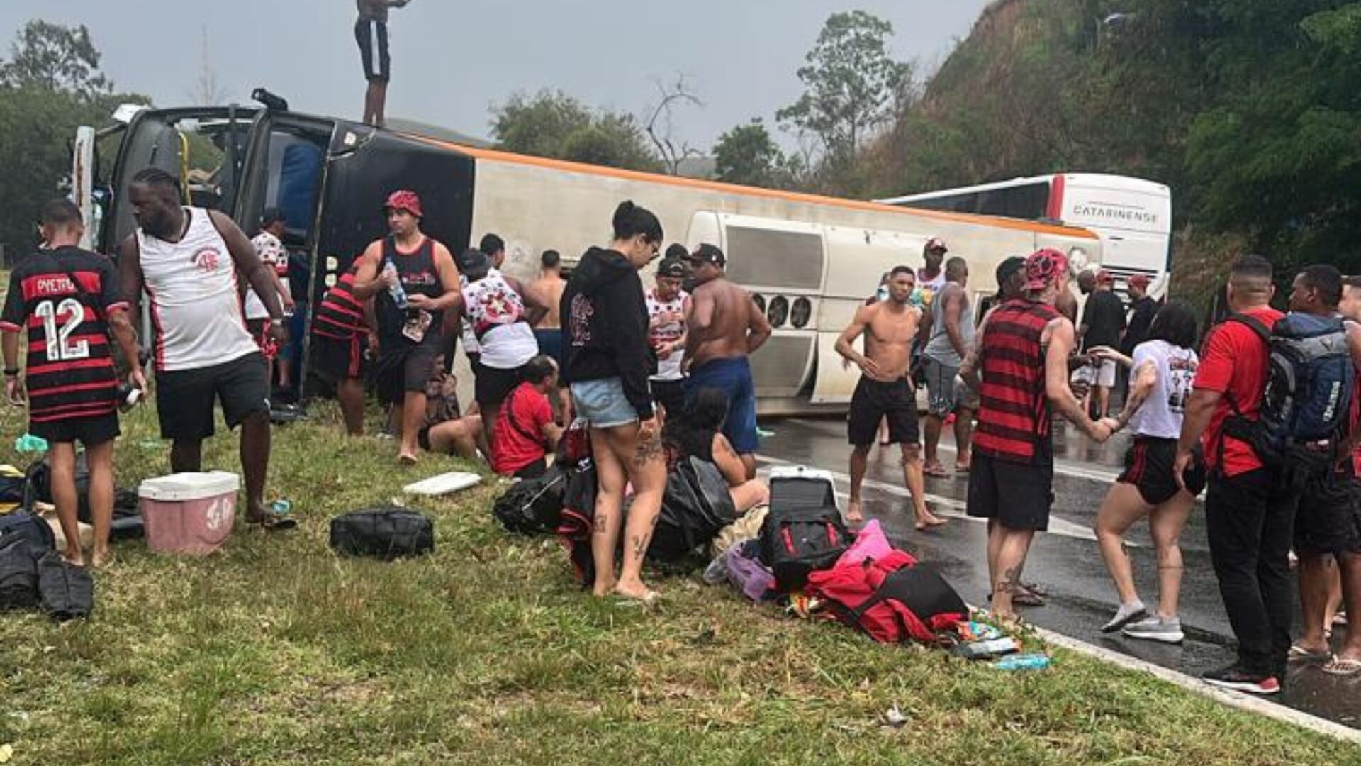 Accidente hinchas de Flamengo - Foto: Imagen tomada por uno de los involucrados en el siniestro el 27 de octubre del 2025