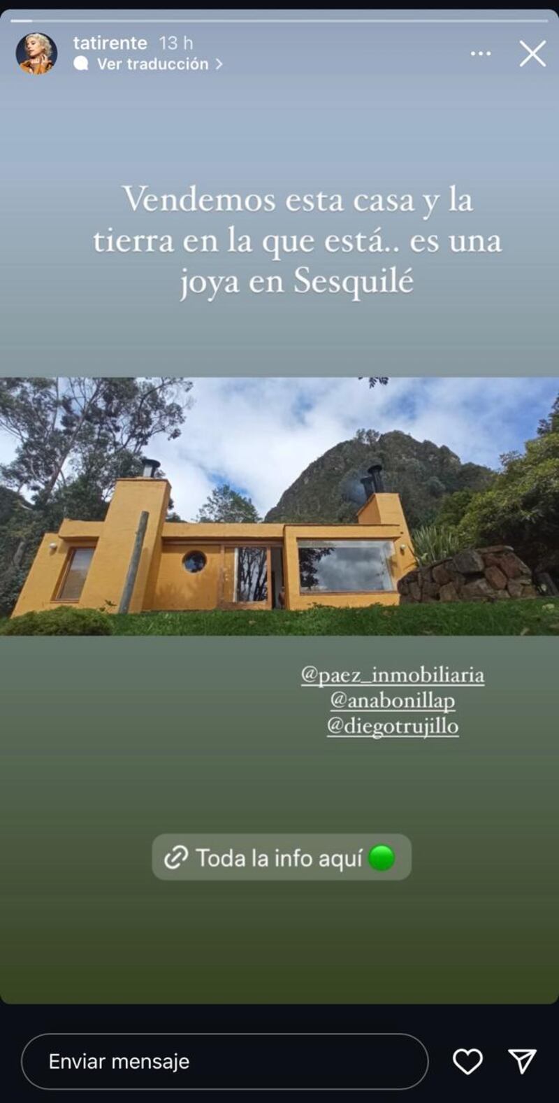 Diego Trujillo y Tatiana Rentería estarían poniendo en venta su casa fuera de Bogotá