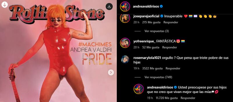 Andrea Valdiri apareció en unas polémicas fotos que desataron los aplausos y las críticas de sus seguidores.