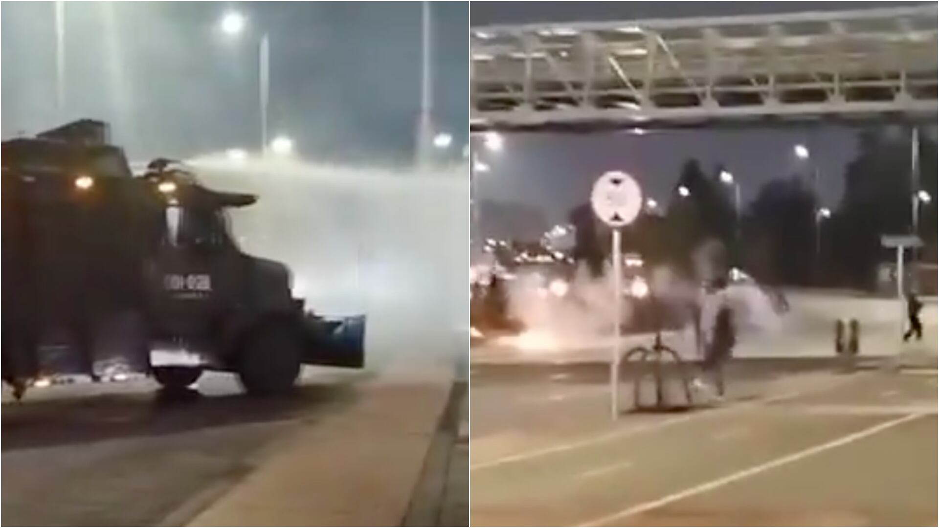 Disturbios en la Nacional: policía resultó gravemente herido luego de que encapuchados intentaran prenderle fuego (Redes sociales)