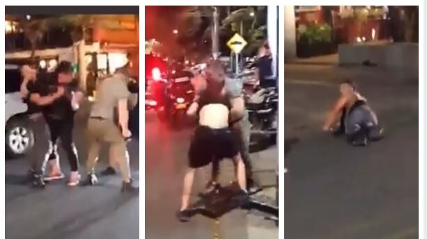 Pelea del empresario Andrés Escobar en Cali.