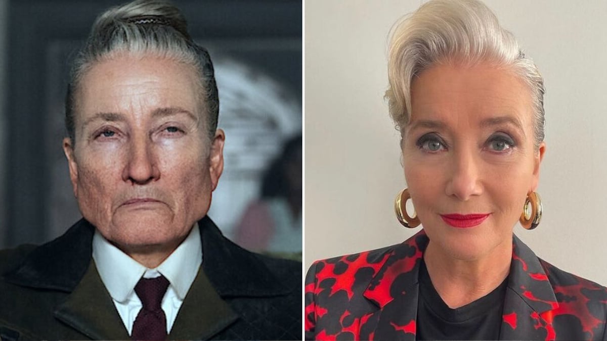 Emma Thompson en 'Matilda' de Netflix y en la vida real
