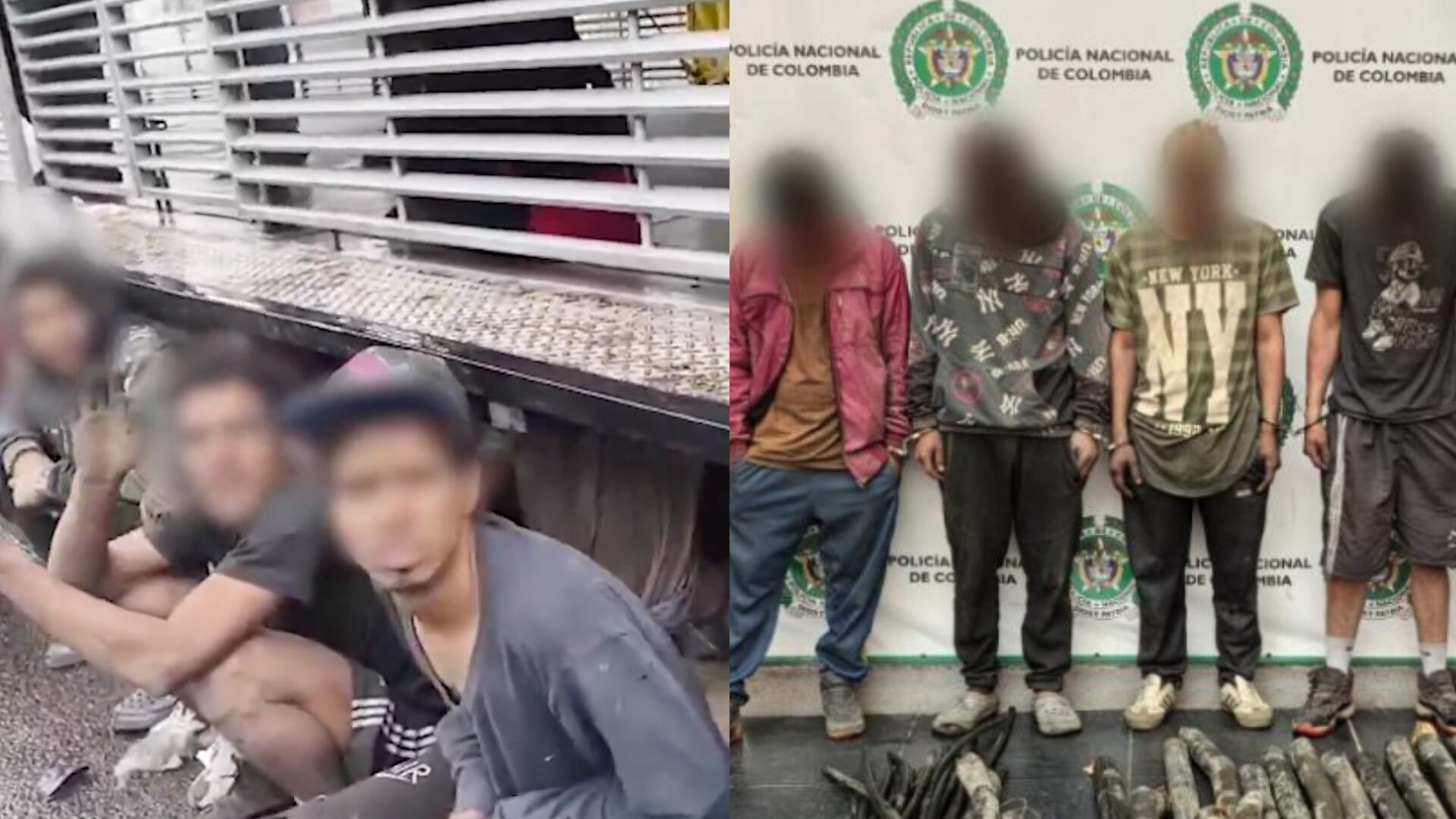 Seis hombres fueron sorprendidos robando cables debajo de una estación de TransMilenio.