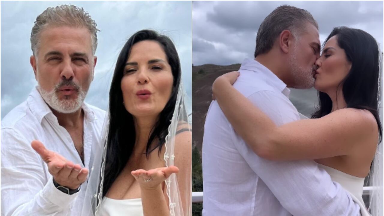 Marcelo Dos Santos y Beatriz Helena Alvarez el día de su boda.