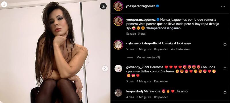 Esperanza Gómez dice que las apariencias engañan en una de sus más recientes publicaciones.