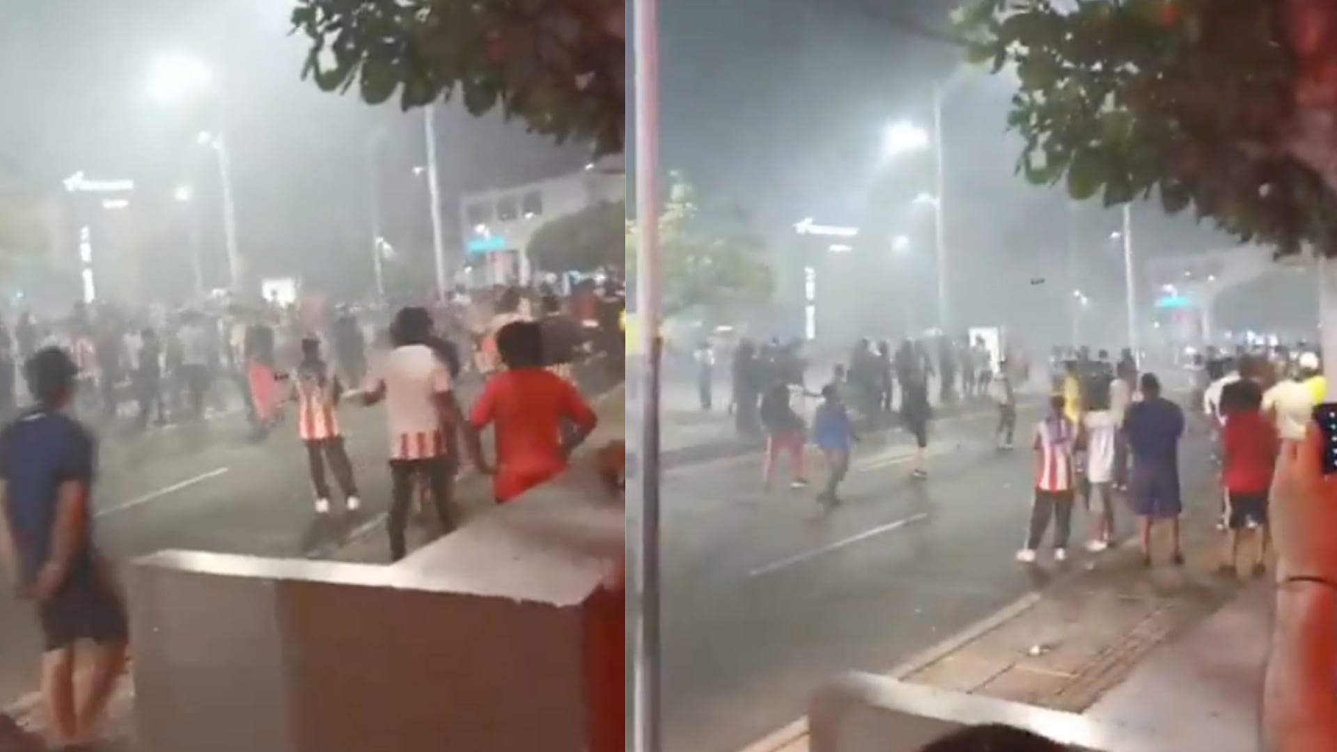 Hinchas de Junior y Santa Fe armaron tropel en Barranquilla
