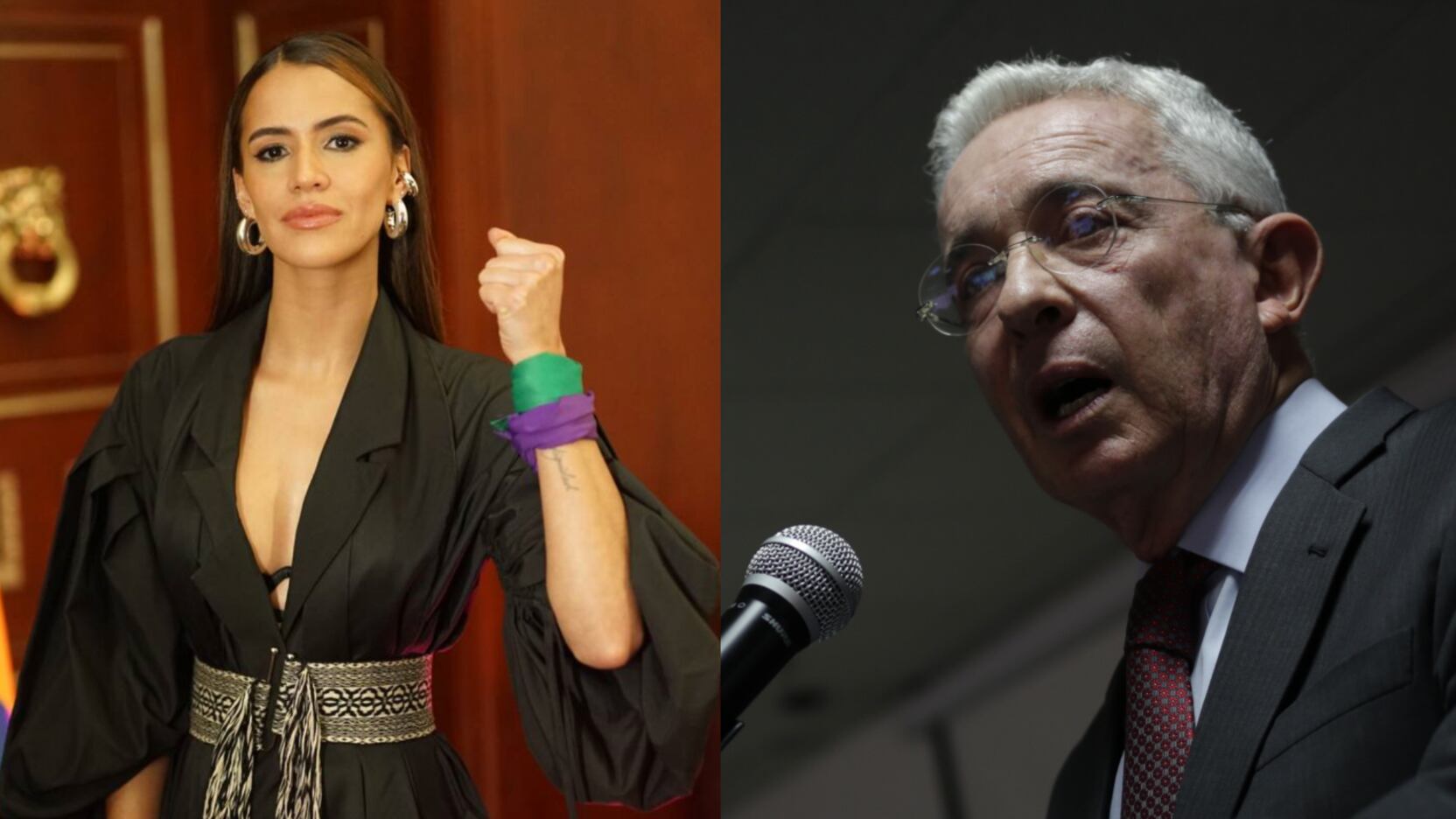 Mafe Carrascal y Álvaro Uribe