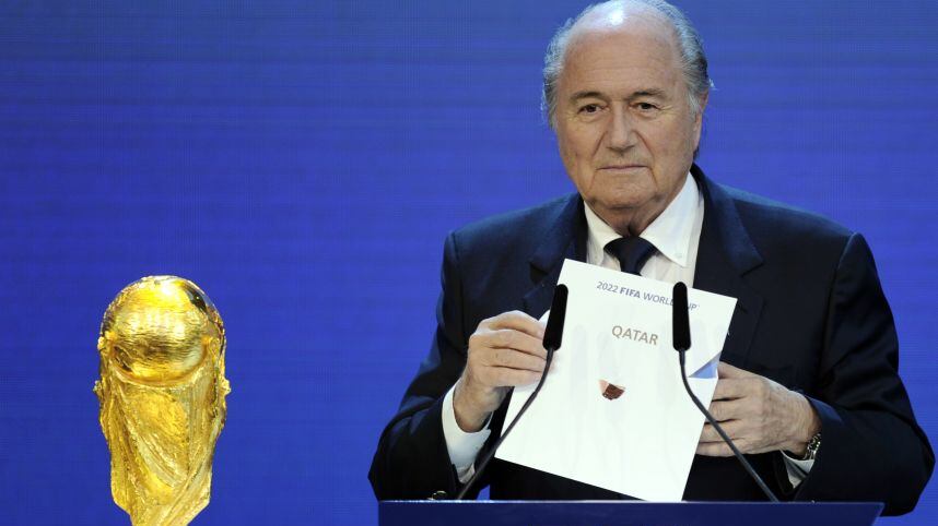 El presidente de la FIFA, Joseph Blatter, durante la elección de Catar para la sede del Mundial 2022. Foto: AFP