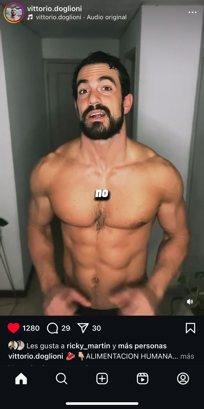 El cantante Ricky Martin dejó saber su agrado por el contenido de un hombre del ‘Desafío XX’