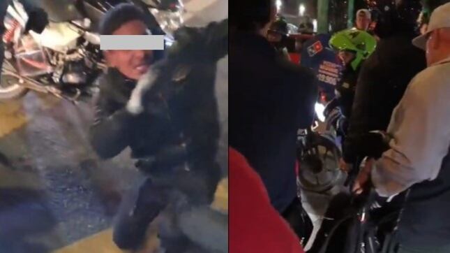 Foto capturan a ladrón rompevidrios en Bogotá: en flagrancia pretendía robar en cambio de semáforo.