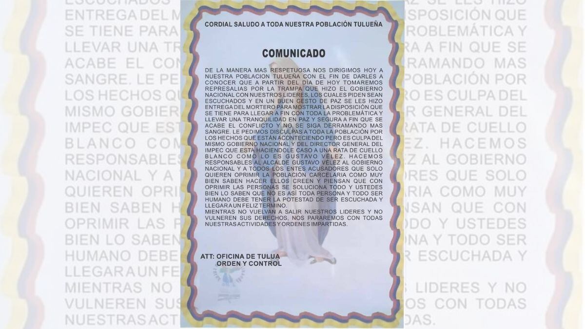 A través de un comunicado, la Inmaculada de Tuluá pidió disculpas y pidió ser parte de un proceso de paz