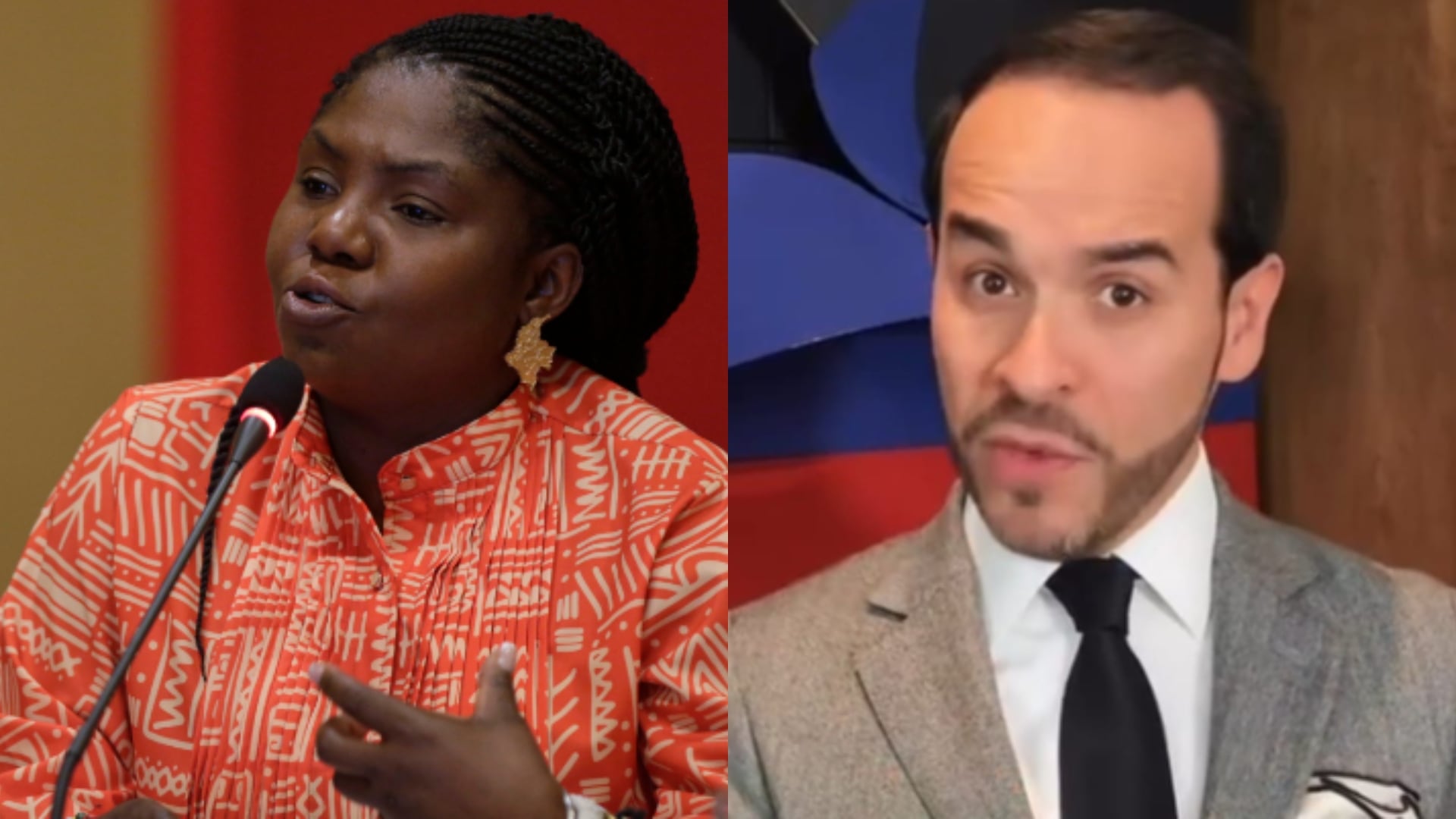 La vicepresidenta Francia Márquez y el abogado Abelardo De La Espriella.