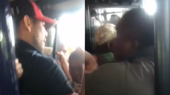 Un enfrentamiento quedó grabado en un bus de Transcaribe.