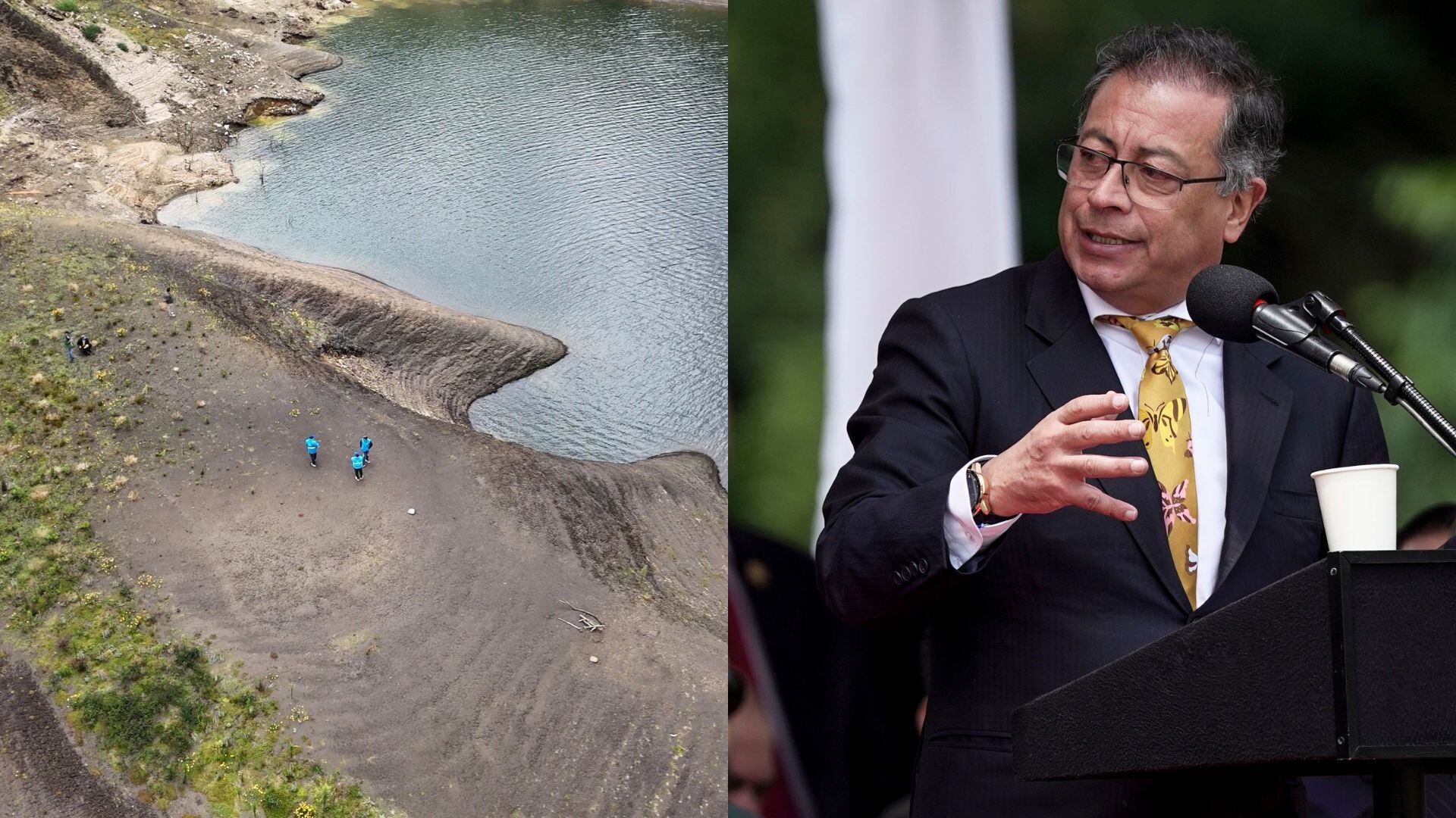 El embalse de Chuza en 2025 y el presidente Gustavo Petro