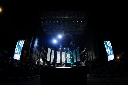 Asagraum, de Países Bajos, durante su presentación en el Festival Rock al Parque en Bogotá.
