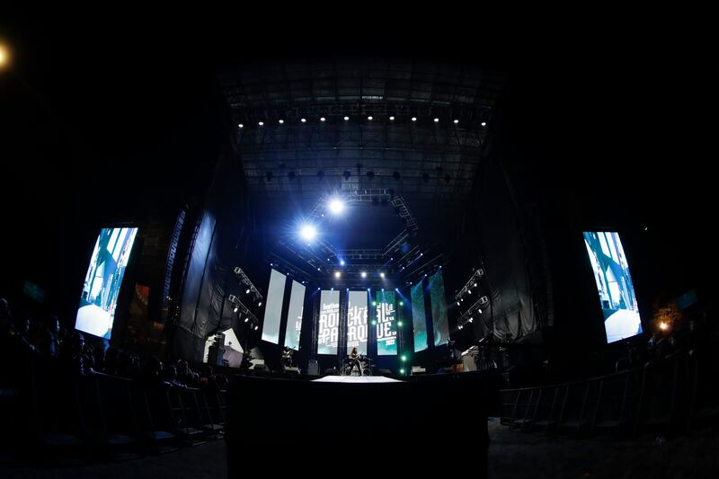 Asagraum, de Países Bajos, durante su presentación en el Festival Rock al Parque en Bogotá.