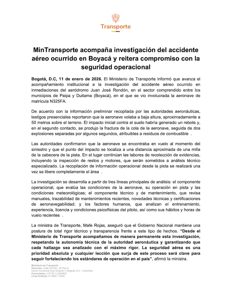 Archivo: Ministerio de Transporte