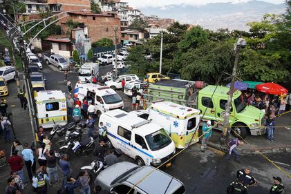 Una cabina del metrocable se desplomó en Medellín