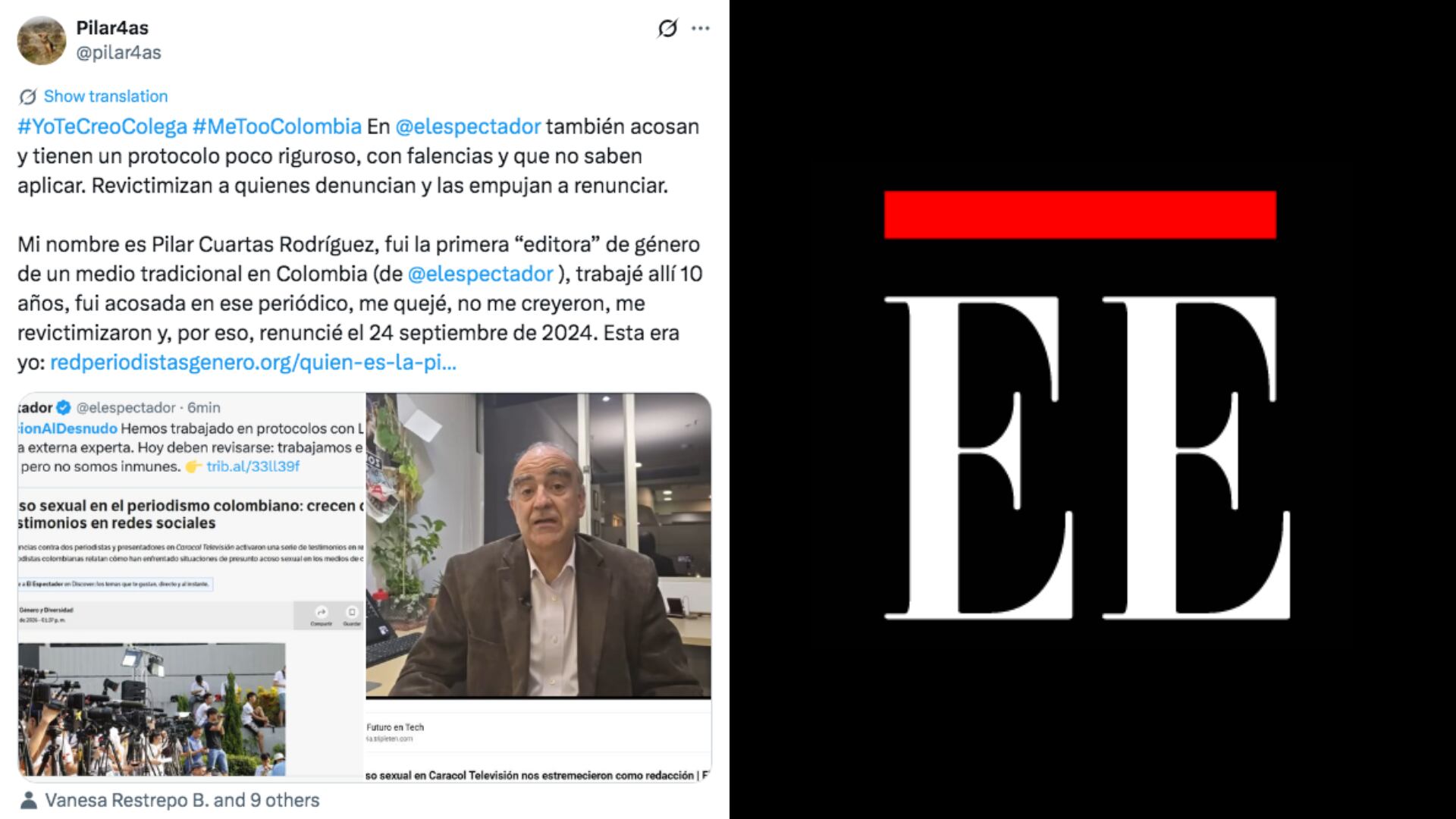 Denuncia de violencia de género en El Espectador.