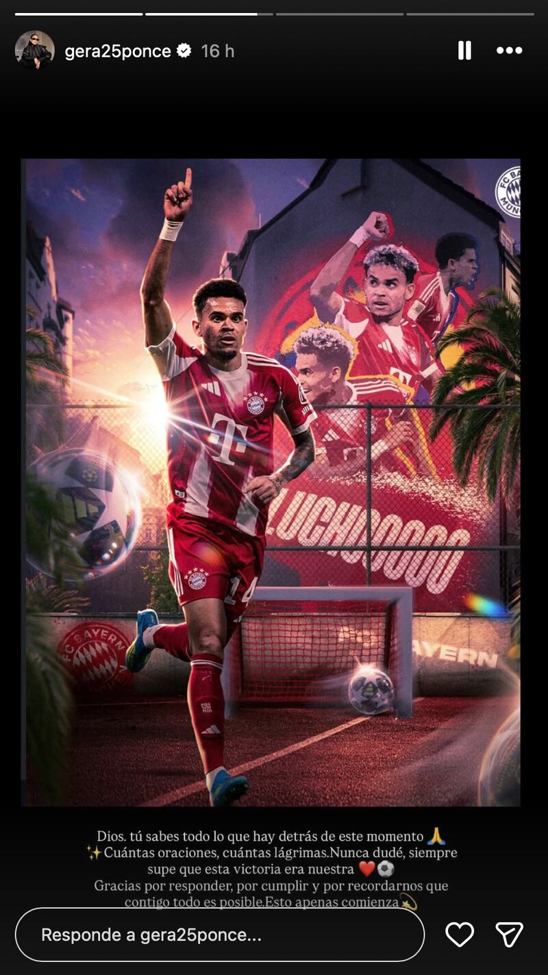 Mensaje de Gera Ponce tras la victoria de Lucho Díaz con el Bayern Munich