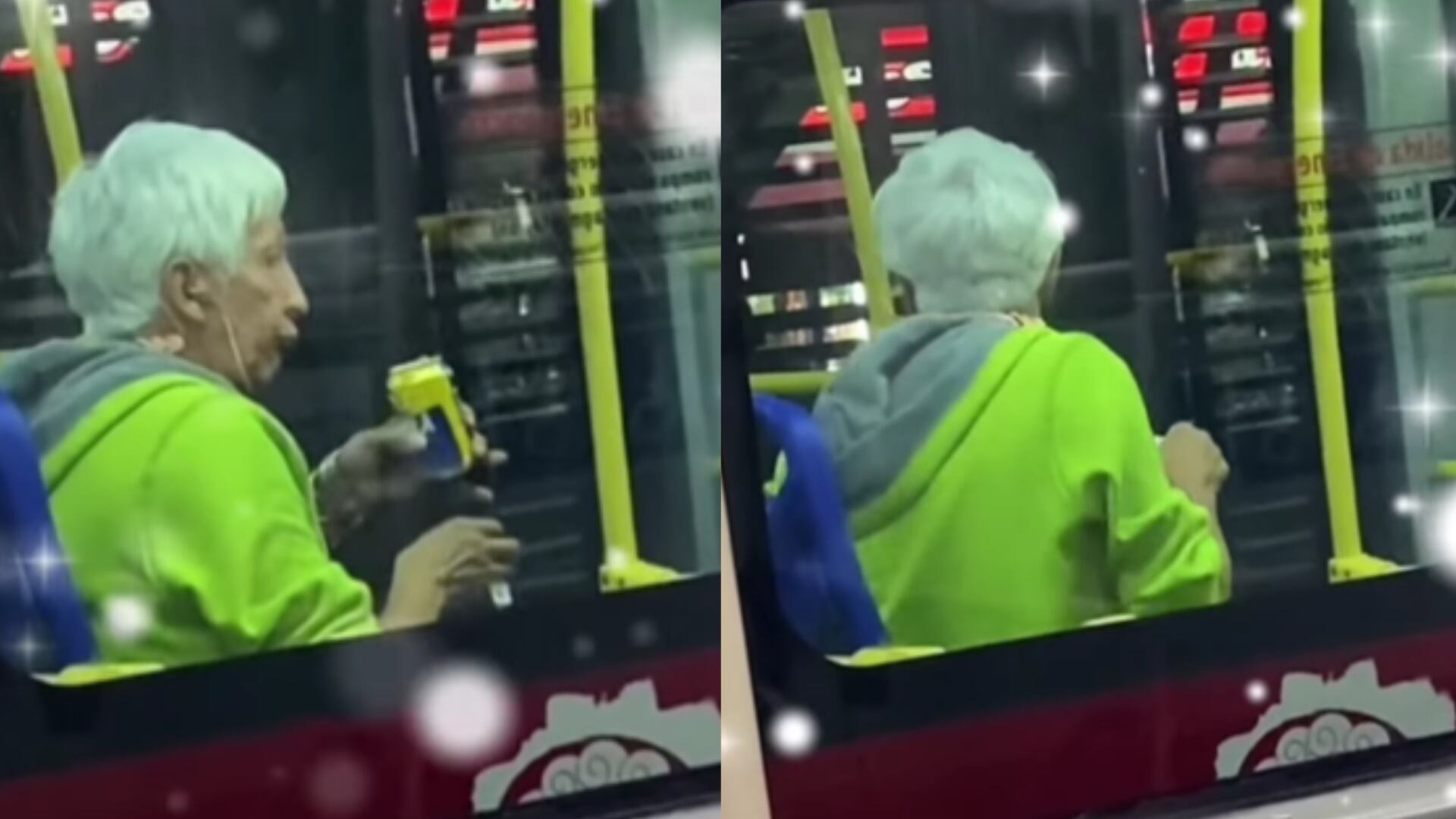 Abuelita enternece las redes sociales con tradicional baile navideño en bus de TransMilenio en Bogotá