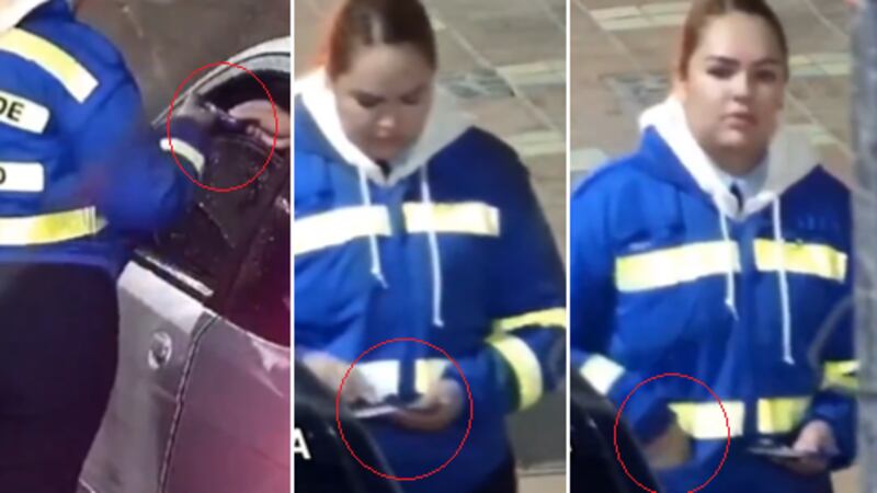 “Pago por ventanilla”: Captan momento en el que agente de tránsito recibe dinero de un conductor