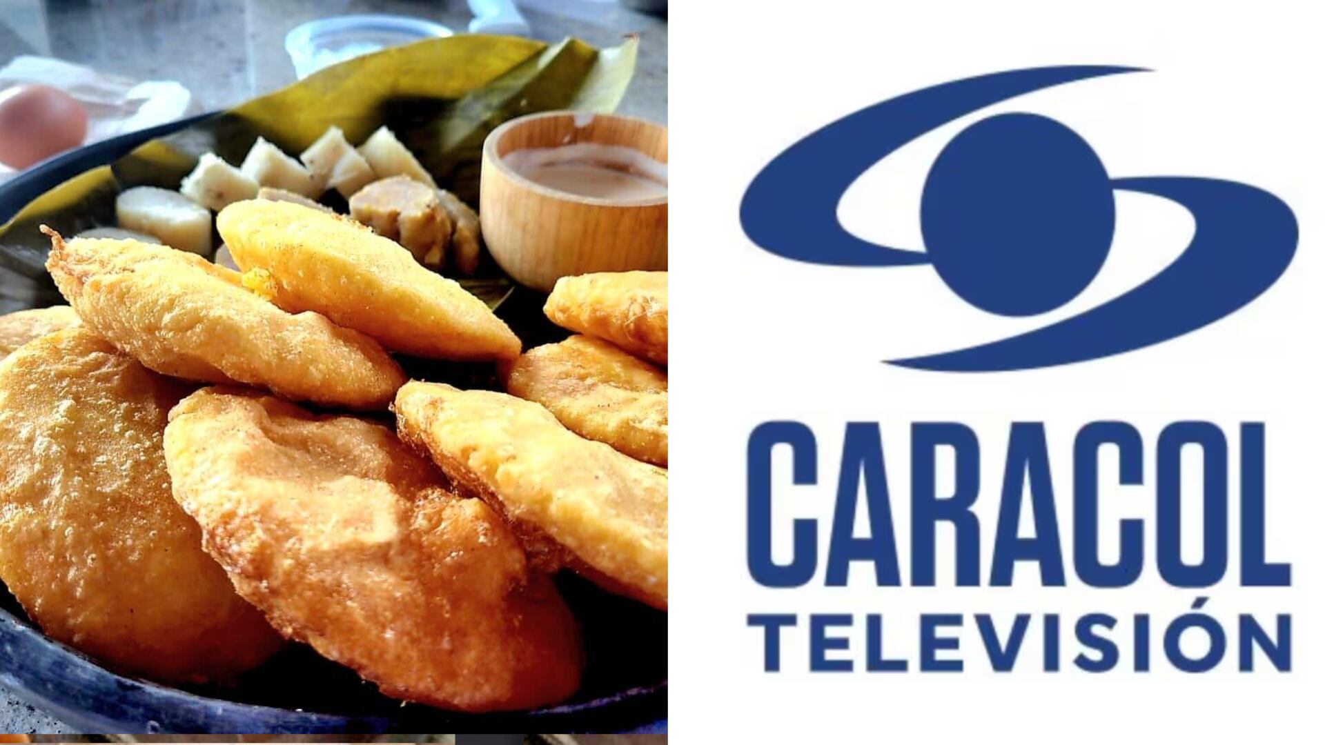 Arepa de huevo y logo Caracol.