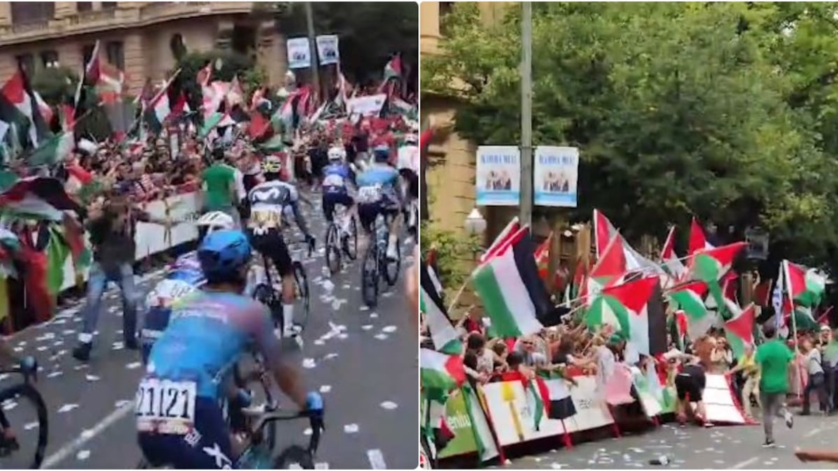 Caos en la Vuelta a España: manifestantes alcanzaron a abrir el vallado en meta