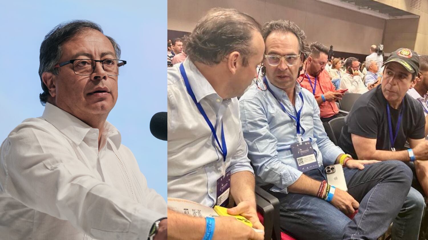 Gustavo Petro en inducción con Fico, Alex Char y Alejandro Eder