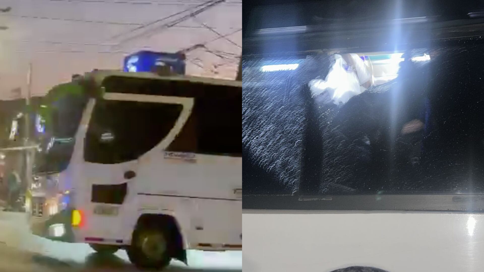 Bus de Millonarios vandalizado - Fotos: Redes sociales