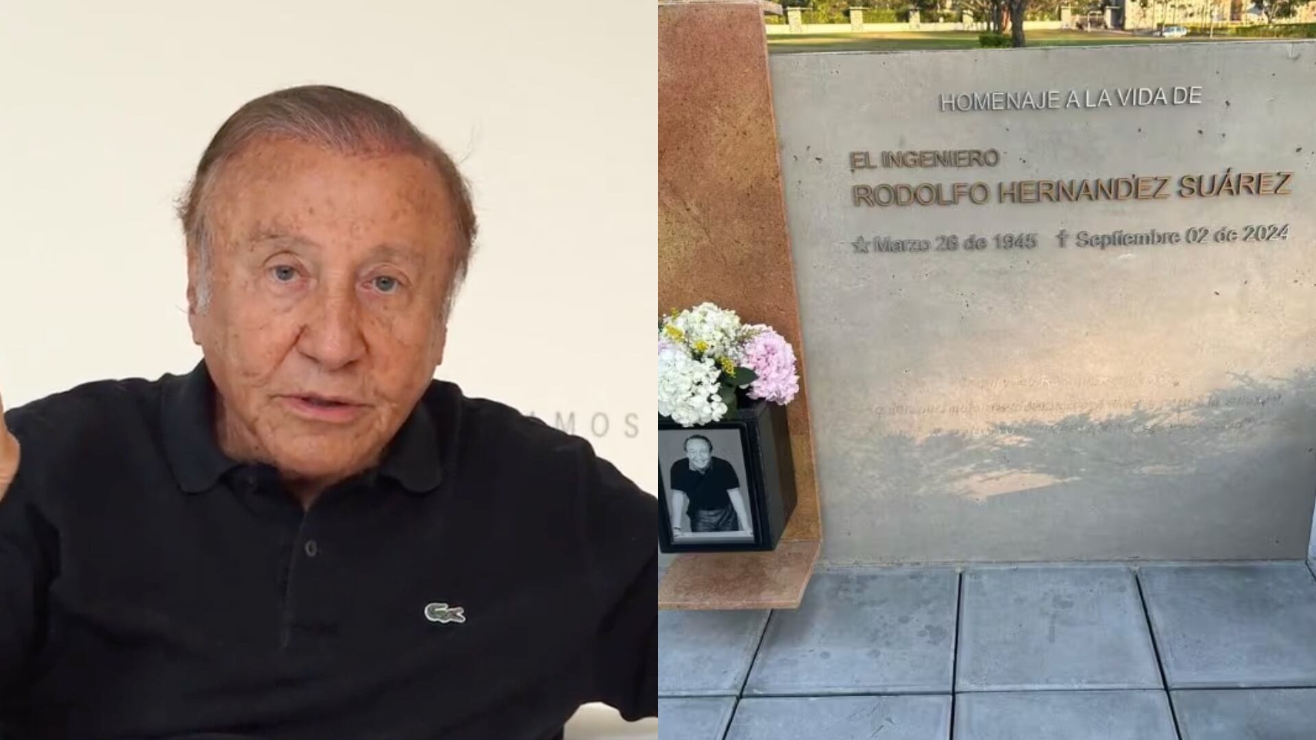 Saquean la tumba de Rodolfo Hernández en Bucaramanga; identifican a una mujer como la responsable (Foto de archivo y registro anónimo de la tumba de Rodolfo Hernández)