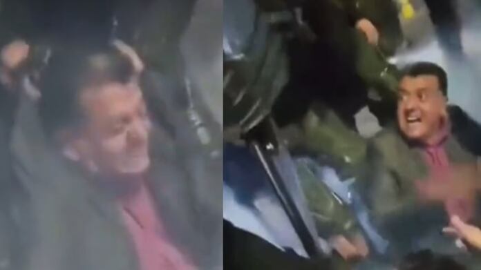 Hugo Ospina fue retirado a la fuerza con gases lacrimógenos.