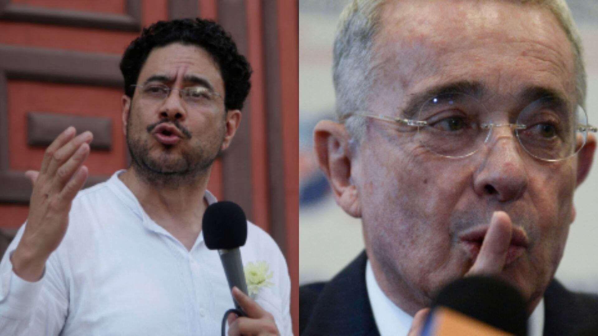 El senador Iván Cepeda y el expresidente Álvaro Uribe.