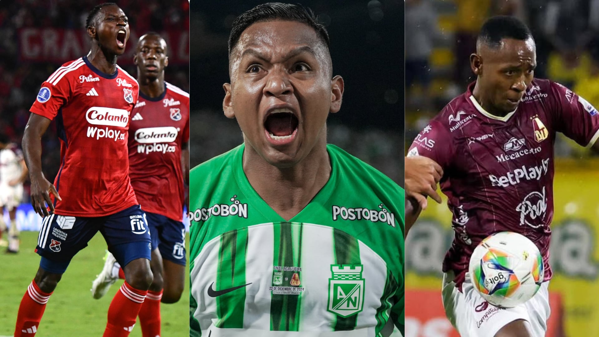 Medellín, Nacional y Tolima - fotos: Redes sociales de los equipos