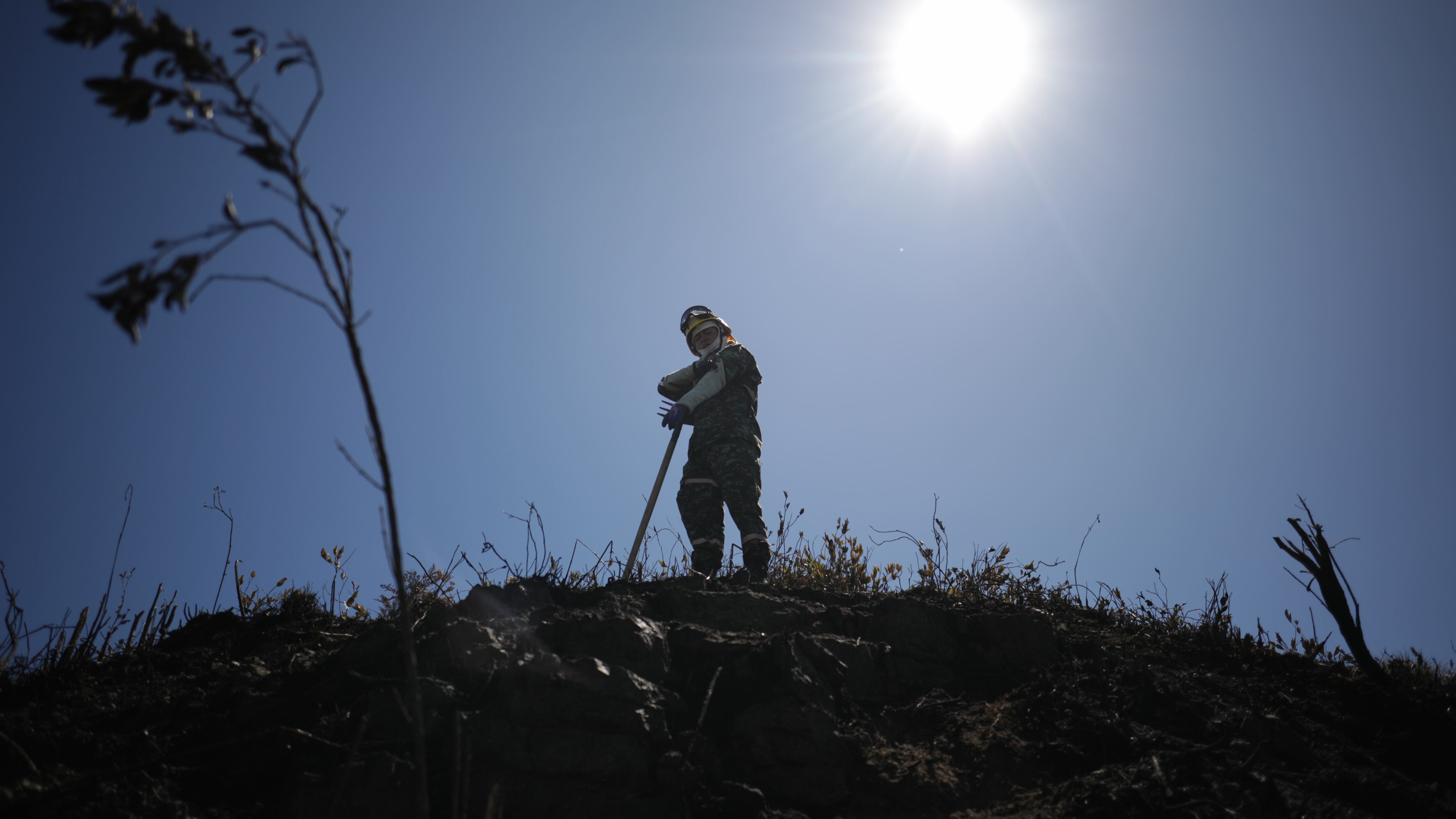 Incendio en los cerros orientales de Bogotá