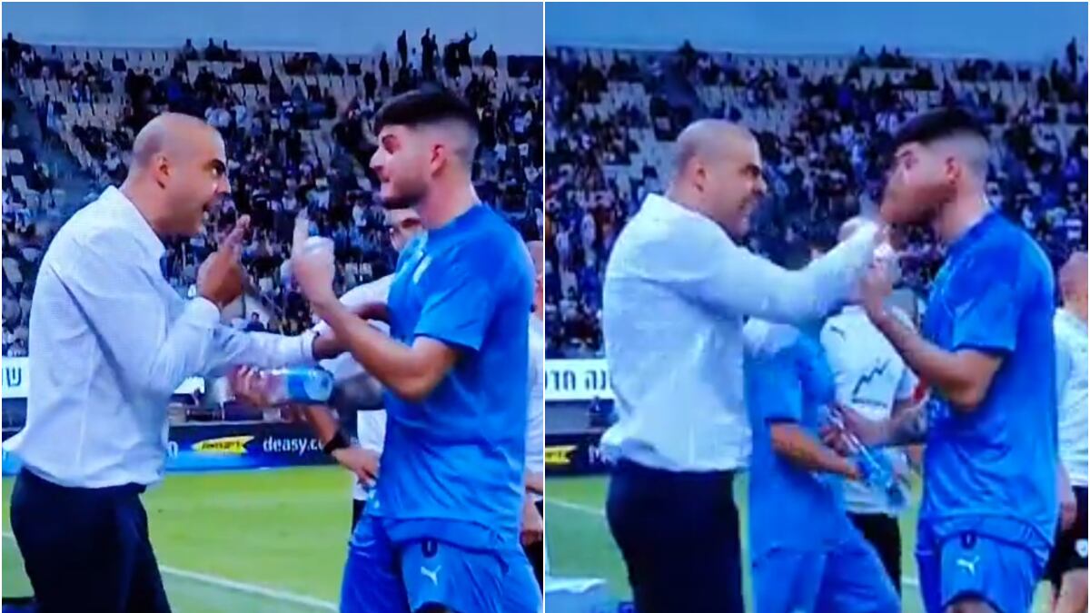 Alon Azan le dio una cachetada a uno de sus dirigidos en pleno partido