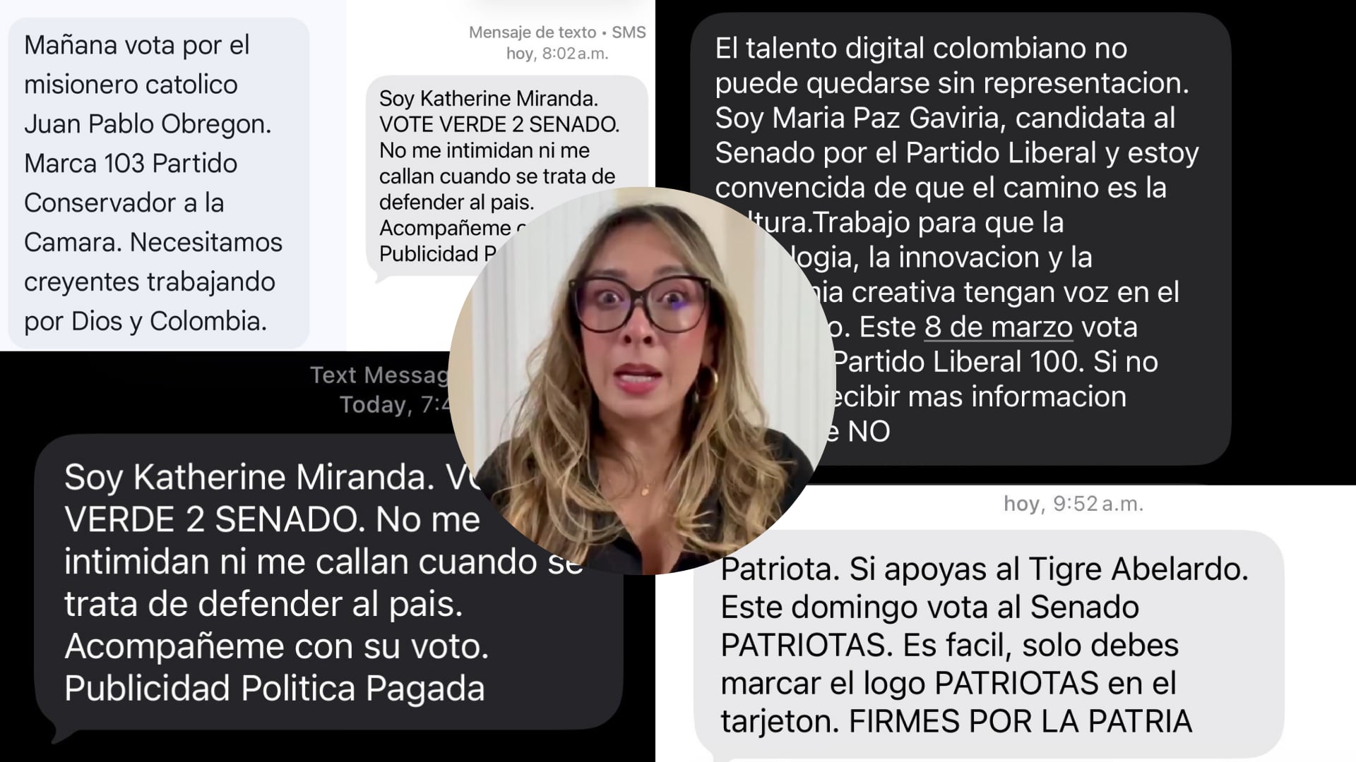 Entre los mensajes que han recibido usuarios hay publicidad de Katherine Miranda.