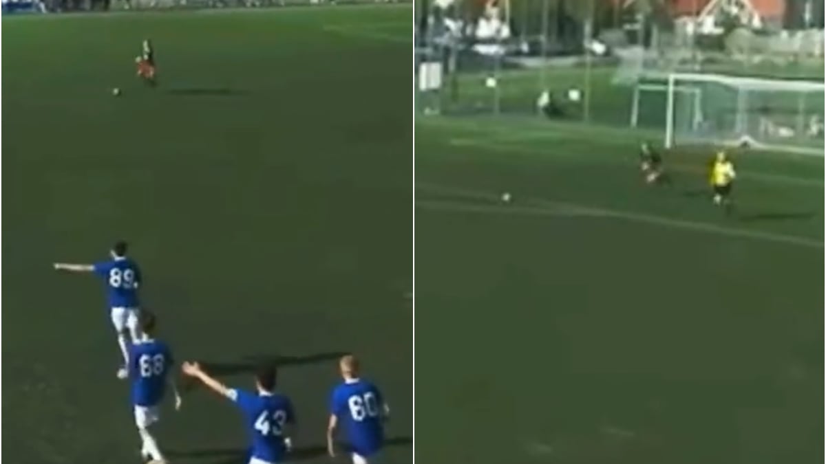 Remahl, portero de Umeå, aprovechó la pausa de hidratación para anotar un gol