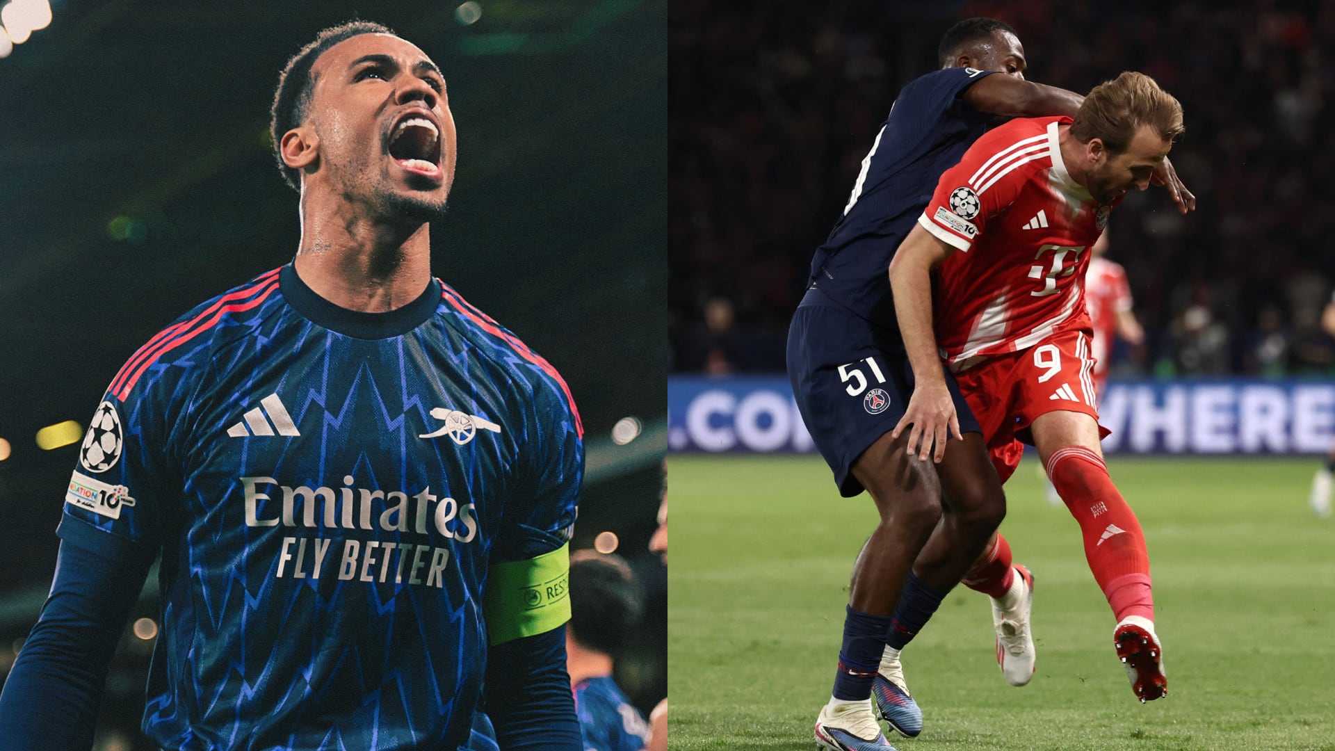 Arsenal, PSG y Bayern Múnich - Fotos: Redes sociales del Arsenal y del Munich el 5 de mayo del 2026