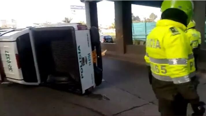 Accidente Patrulla de la Policía en Autopista Norte.