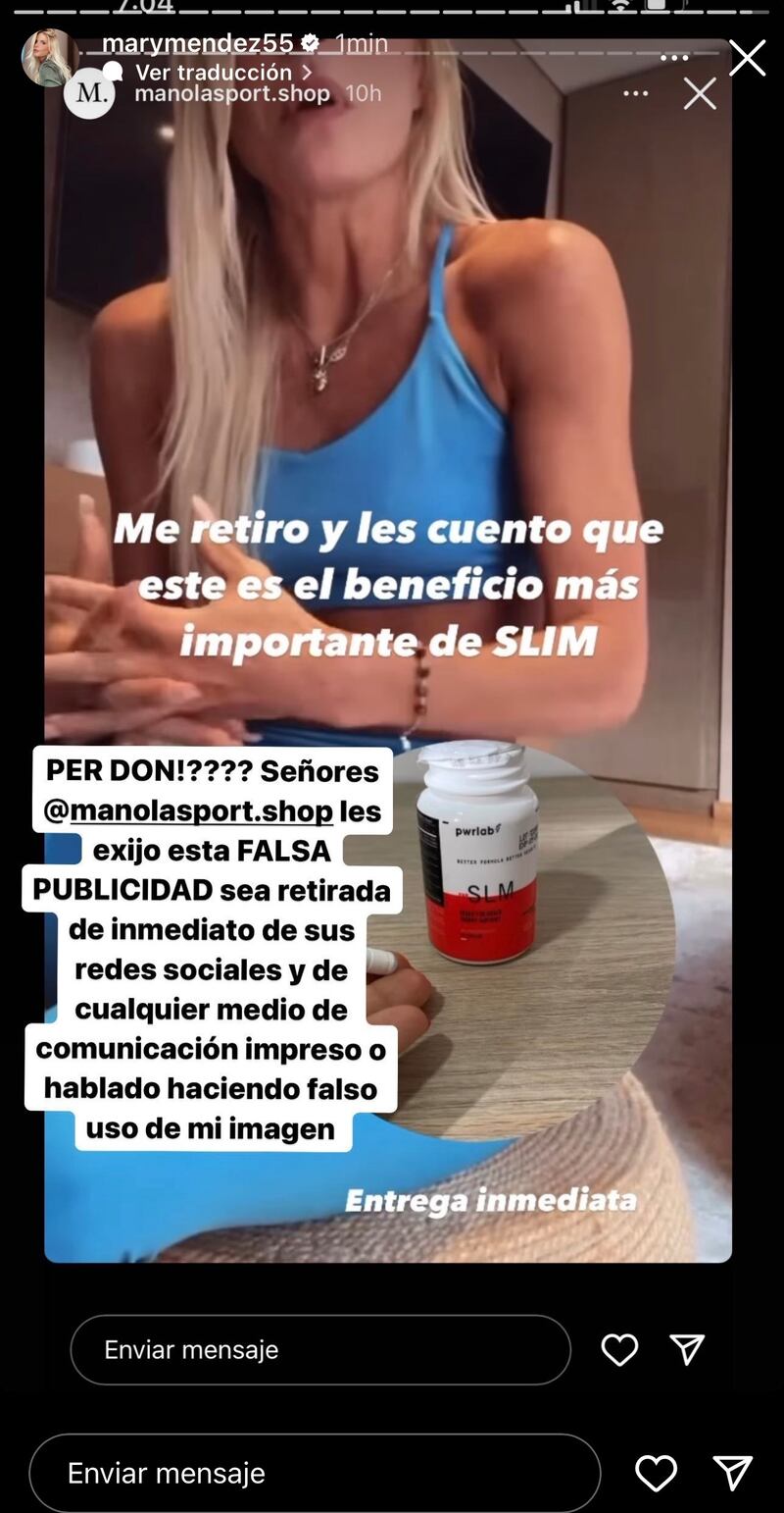 Mary Méndez denunció publicidad falsa a su nombre