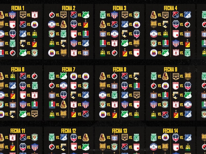 Fixture de la Liga BetPlay II-2026: así se jugarán las 19 fechas del Todos Contra Todos