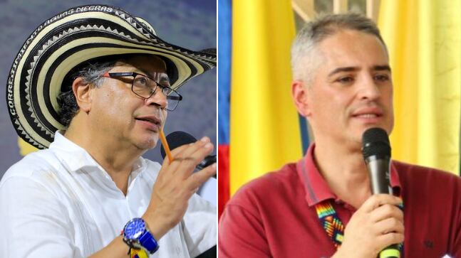 Gustavo Petro, presidente, y Andrés Julián Rendón, gobernador de Antioquia