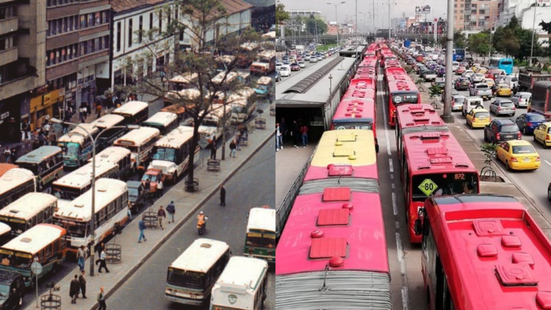 Transmilenion se sumó a una tendencia de redes sociales, publicando una imagen antigua de la movilidad en Bogotá.