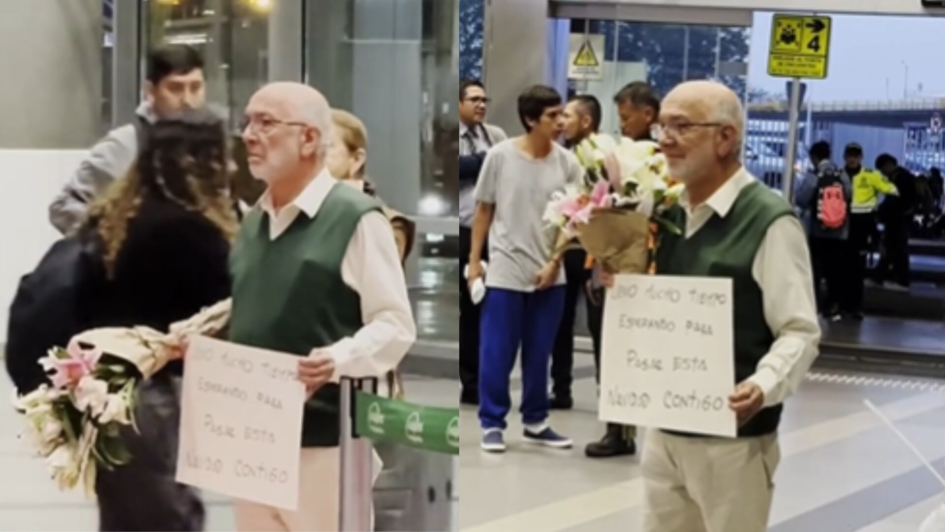 Abuelito en aeropuerto