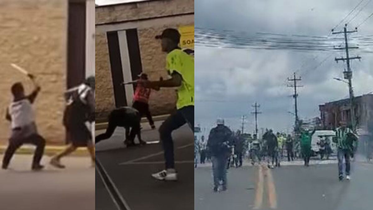 Con machete, barristas de Nacional generan caos en vía Cota-Chía