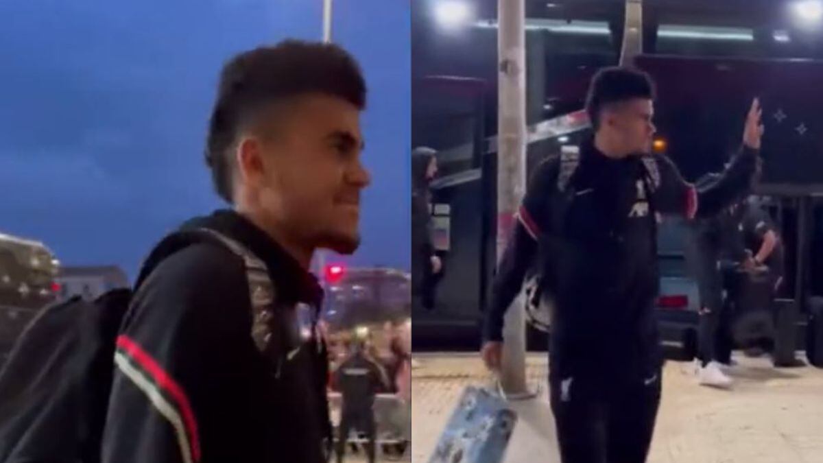 Luis Díaz fue ovacionado en la llegada de Liverpool a territorio español