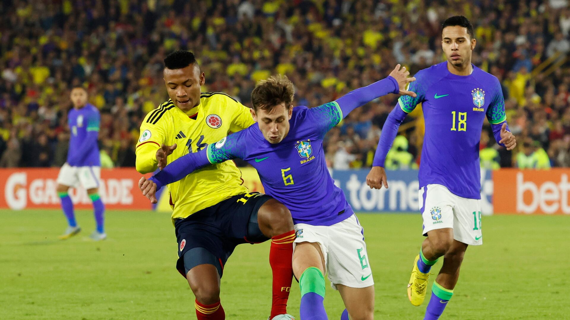 Partido de Colombia contra Brasil en el Sudamericano Sub-20