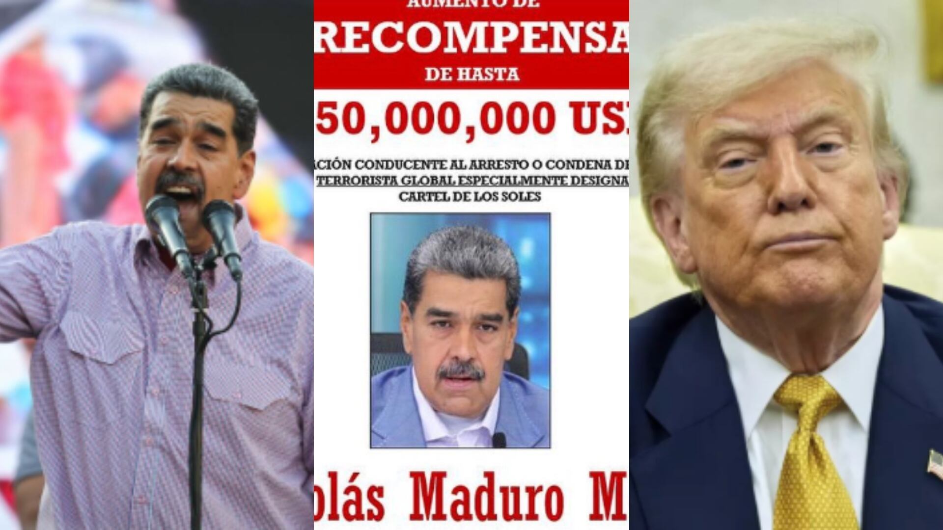 Nicolás Maduro y su reacción por la recompensa de los Estados Unidos por su captura.